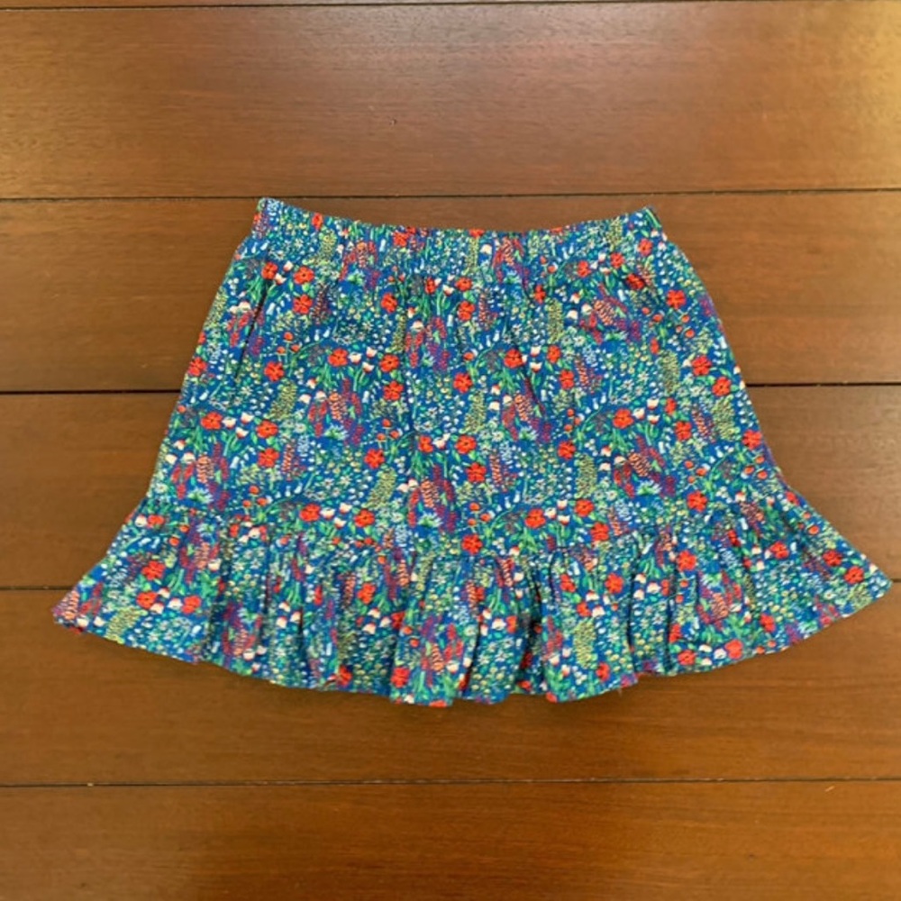 Gymboree Blue Floral Ruffle Hem Skirt